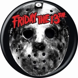 Scary Decor Fantastic Decor Friday the 13th Mask Silver Buttons 1.25" Round