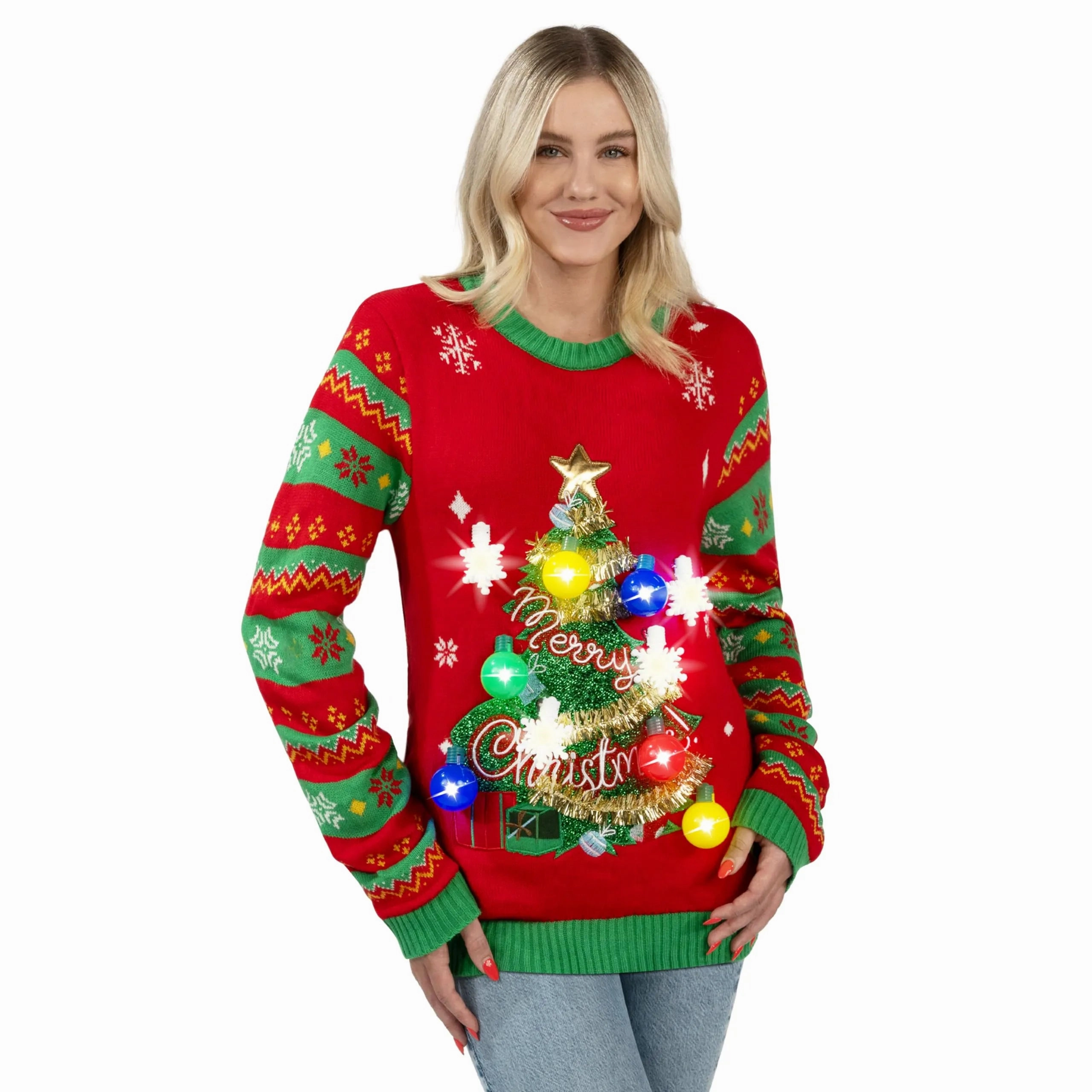 Mystical Party Woman Light Up Pullover Ugly Sweater Dress
