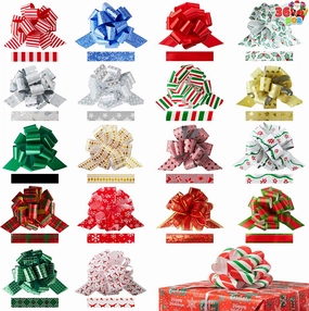 36Pcs Christmas Gift Wrap Ribbon Pull Bows Mystical Party