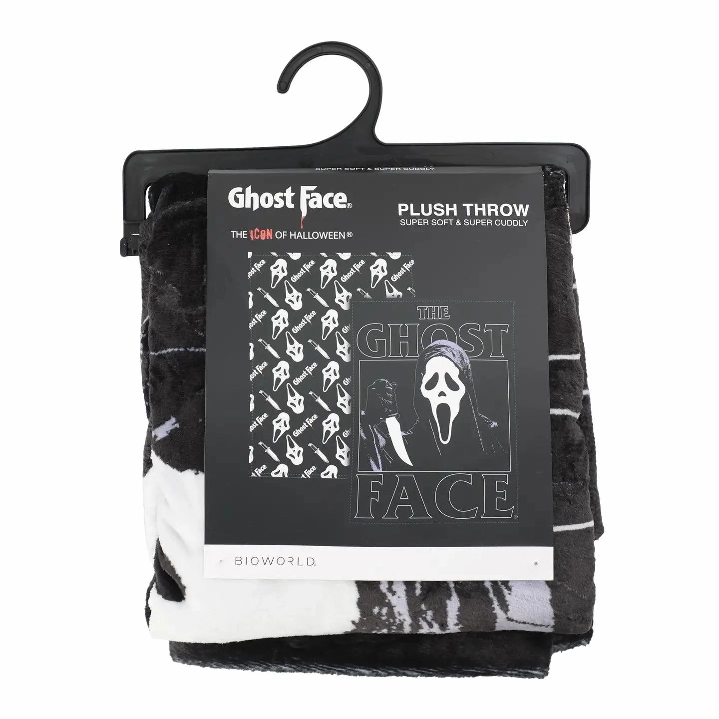 Playful Party Ghost Face Double Sided Fleece Throw Blanket