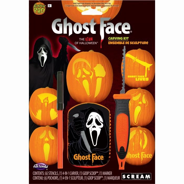 Wicked Decorations Ghost Face Pumpkin Carving Kit