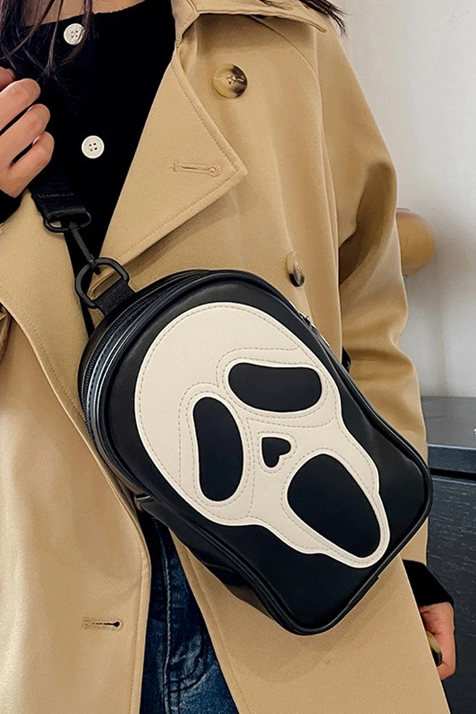 Ghost Scream Crossbody Chest Bag Scary Accents