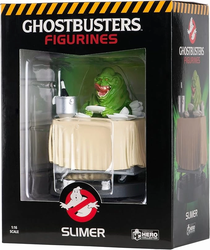 Playful Props Wicked Decorations Ghostbusters - Eaglemoss Hero Collector 11cm 1:16 Scale Resin Slimer Dining at Food Trolley Figurine