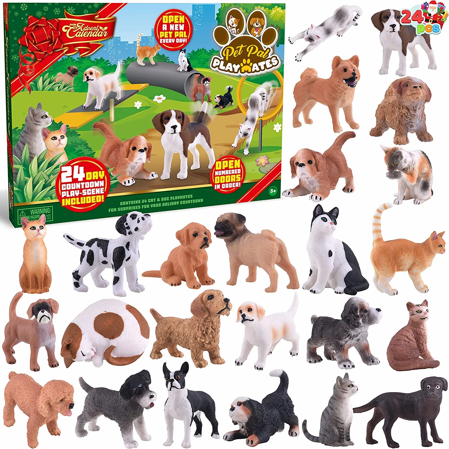 Advent Calendar Dog and Cat Action Playset Mysterious Decor Fantastic Displays