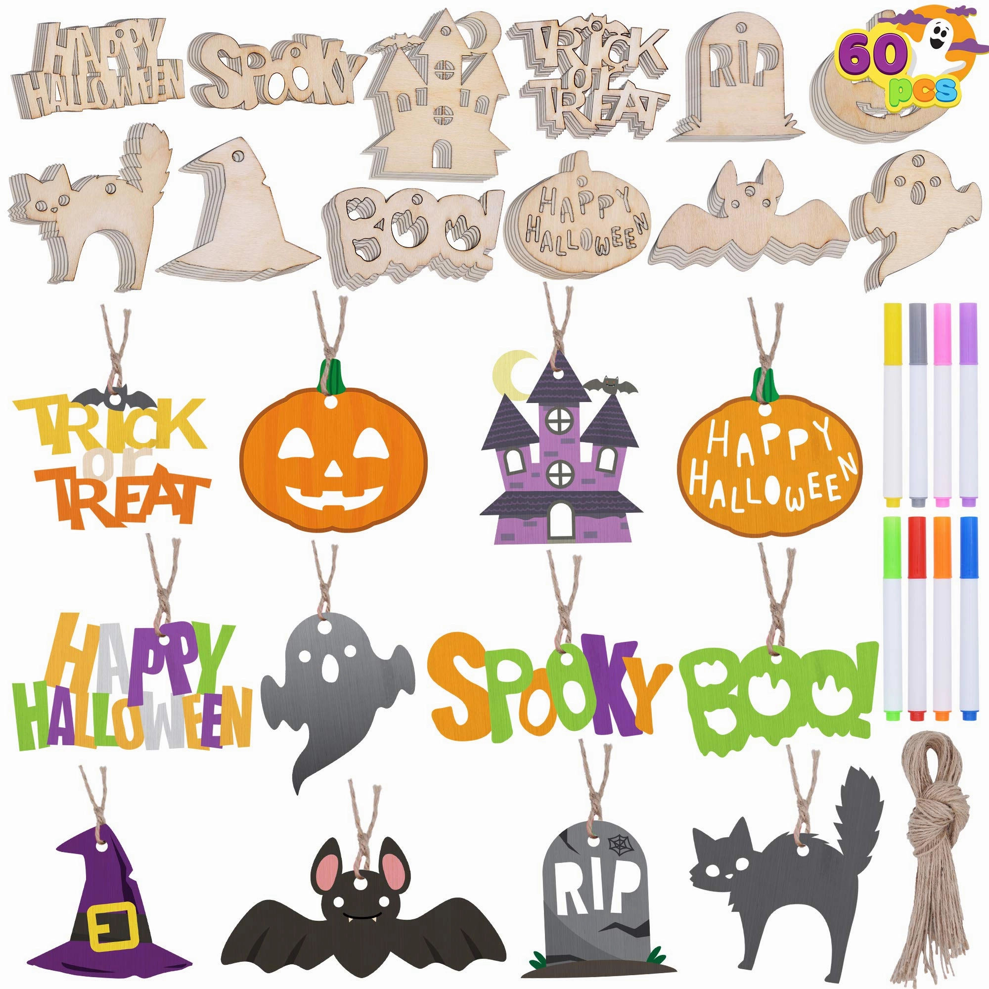 Scary Displays Playful Decorations Halloween Wooden Homeschoolers Kids Crafts Kit