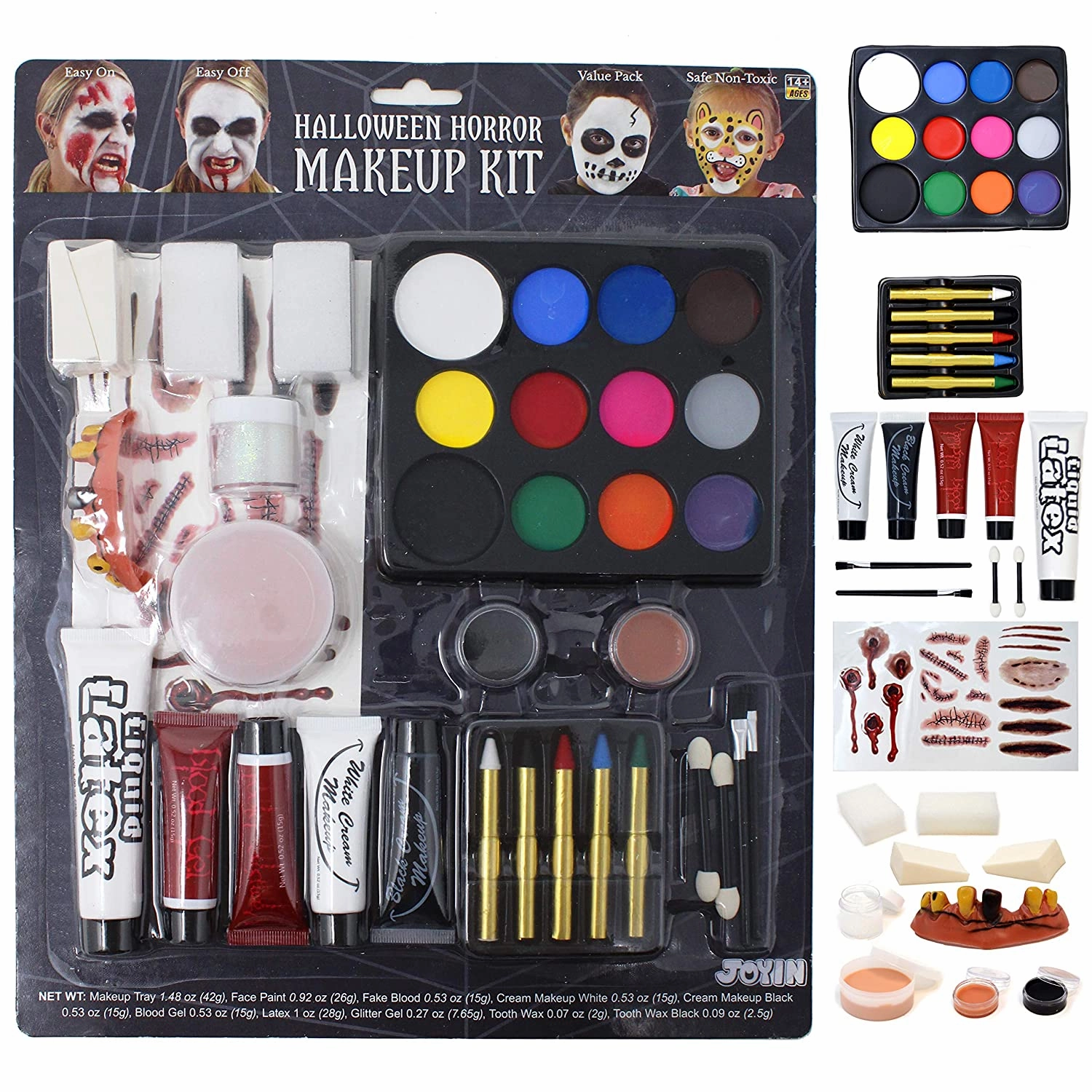 Mysterious Accessories 36 Piece Halloween Makeup Set