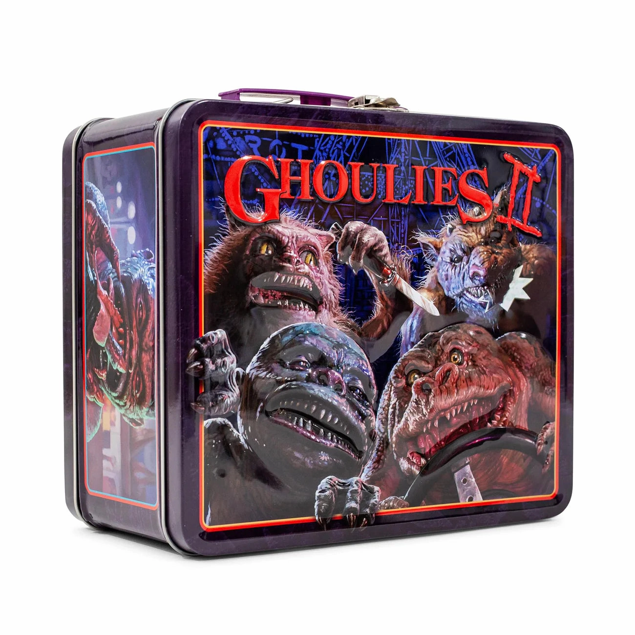Spooky Accents Monster Ornaments GHOULIES II METAL TIN LUNCH BOX TOYNK EXCLUSIVE