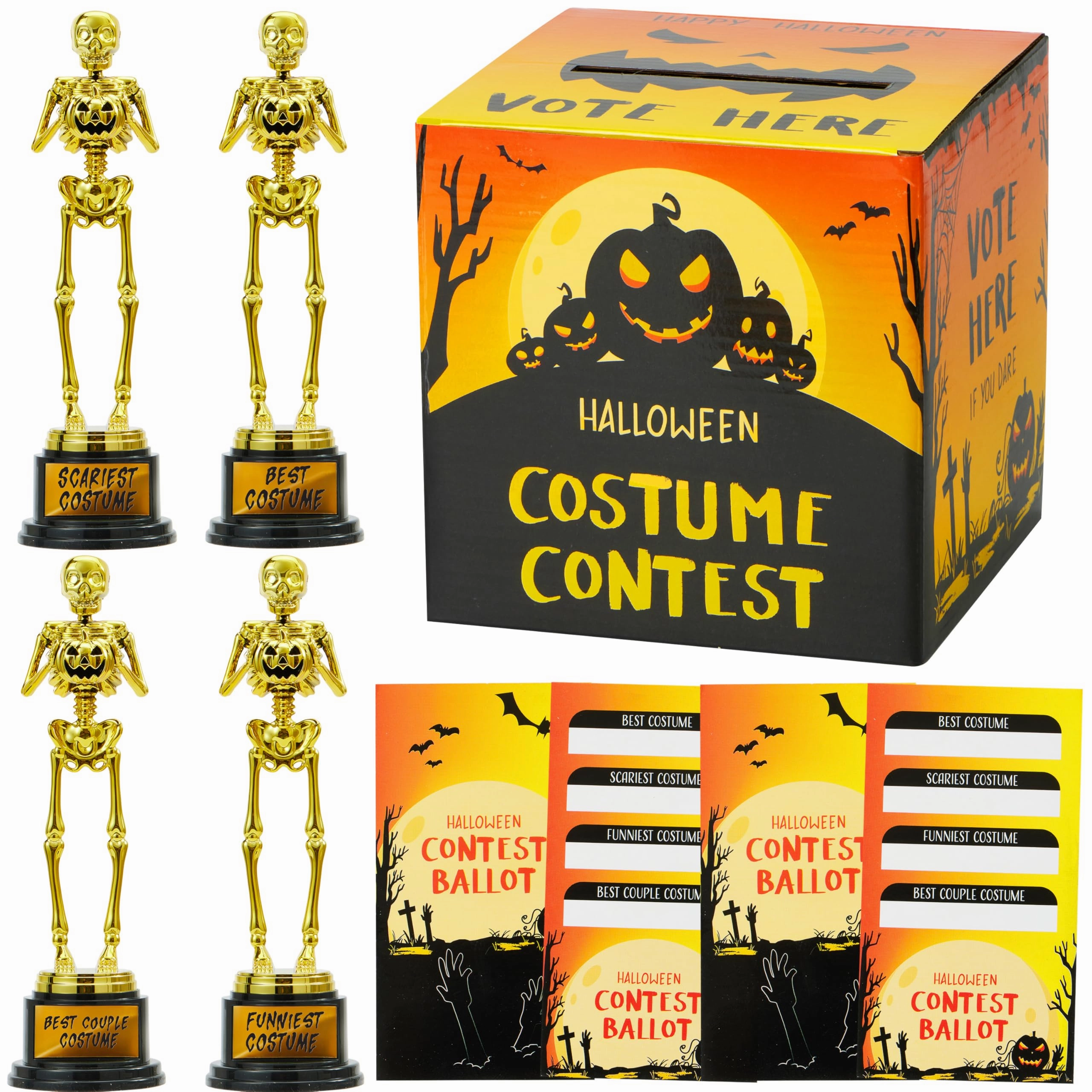 Halloween Costume Contest Ballot Card Box Scary Decor