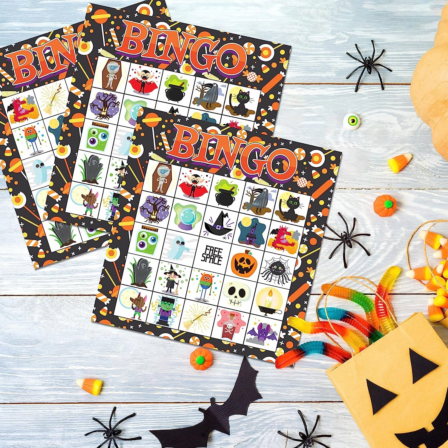 Scary Accents Halloween Themed Bingo Game Card, 28 Player