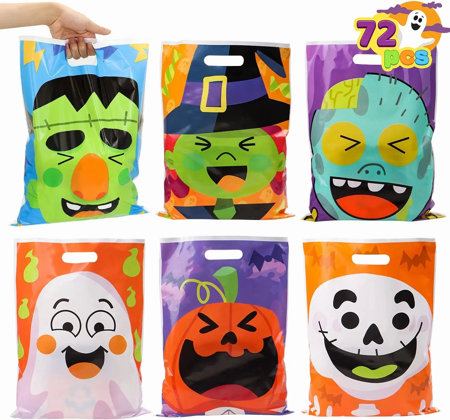 Halloween Characters Treat Bags , 72 Pcs Ghostly Props