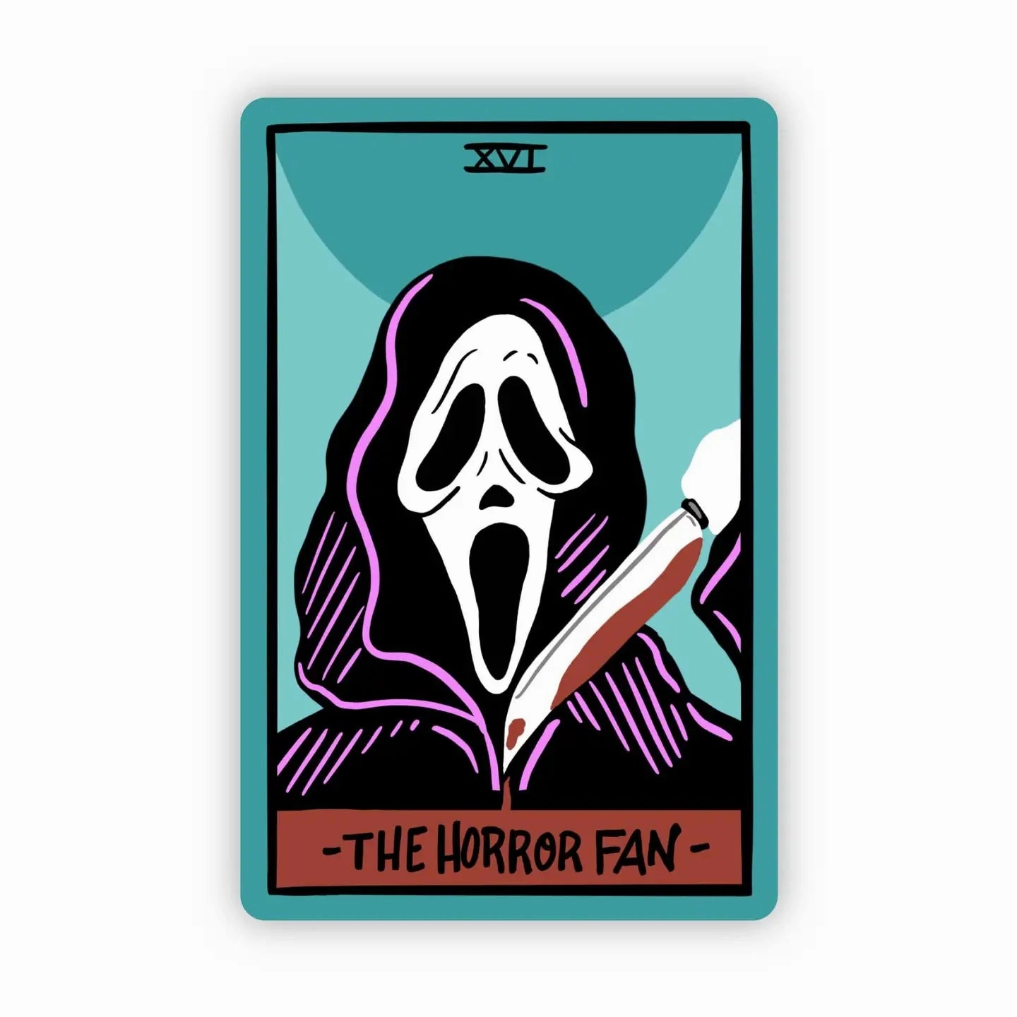 Mystical Party Frightening Lights "the Horror Fan" Tarot Card Sticker