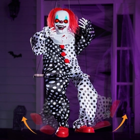 Mystical Decor Halloween Hanging Swinging Animatronic Clown