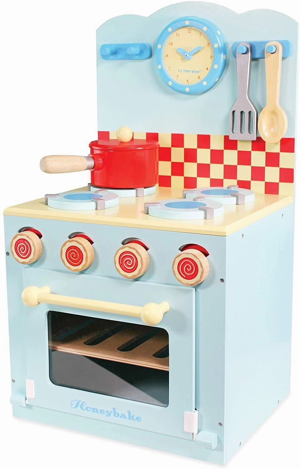 Le Toy Van Educational Wooden Honeybake Oven & Hob Playset Blue Educational Program Soundtrack Included
