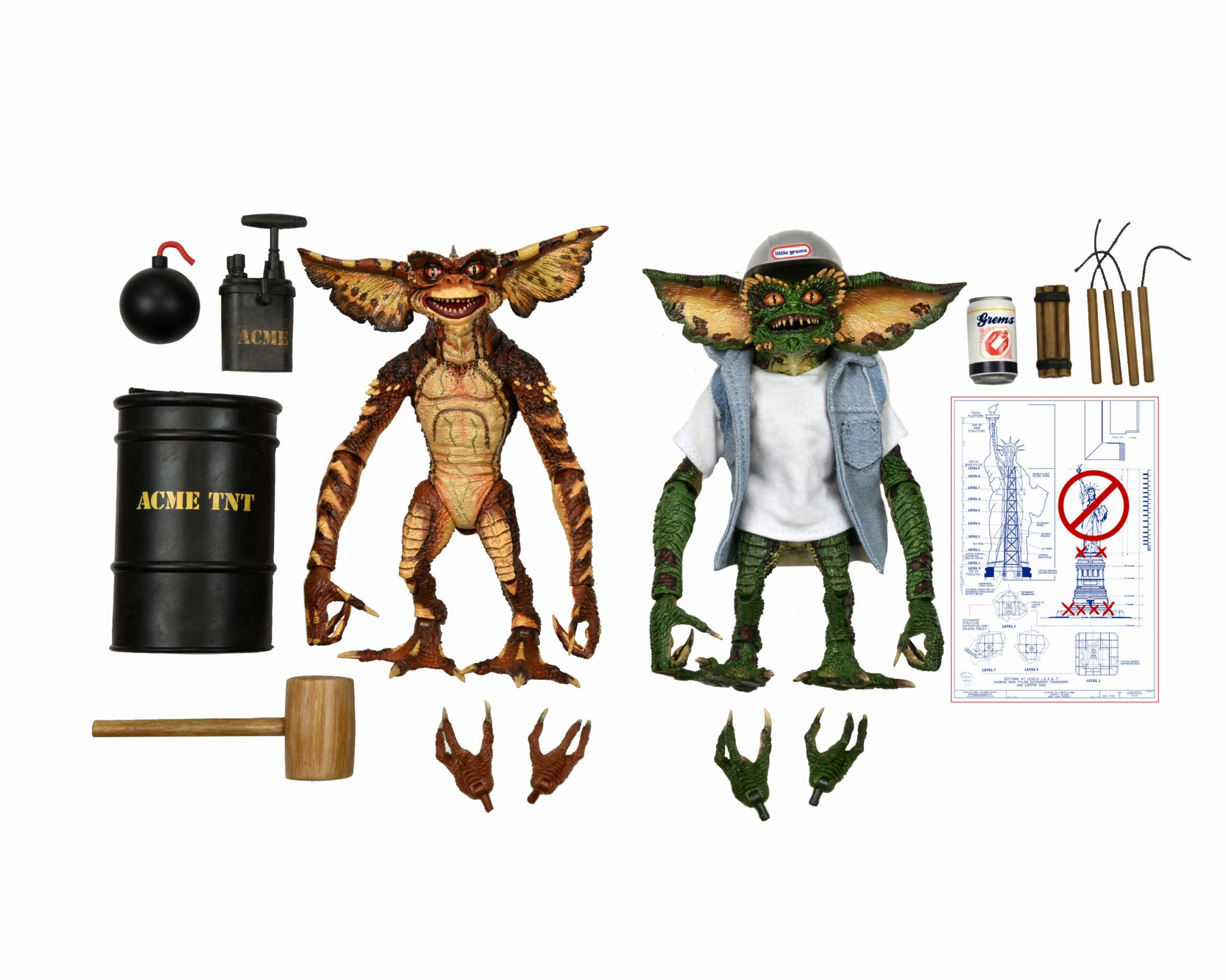Frightening Accents Gremlins 2 Action Figure 7?? Scale ?C Ultimate Demolition Gremlin 2-Pack