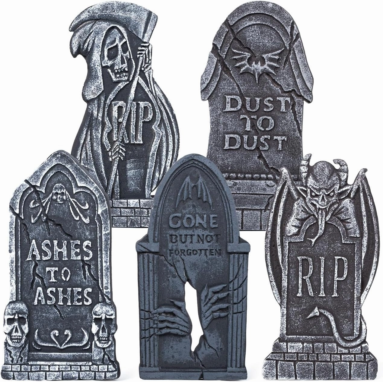 Mystical Accessories Ghostly Ornaments Halloween 17in Foam Tombstone (demon) With 12 Bonus Stakes