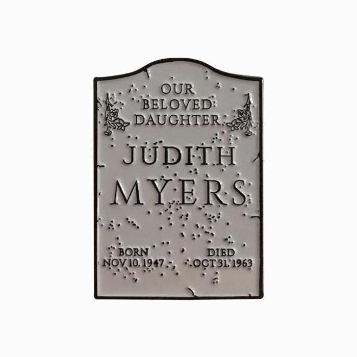 Halloween 1978 - Judith Myers Tombstone Enamel Pin Whimsical Decor Mystical Decor
