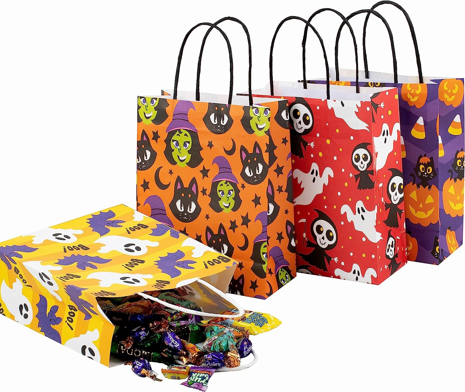 Ghoulish Crafts Halloween Bags with Handle, 24 Pcs