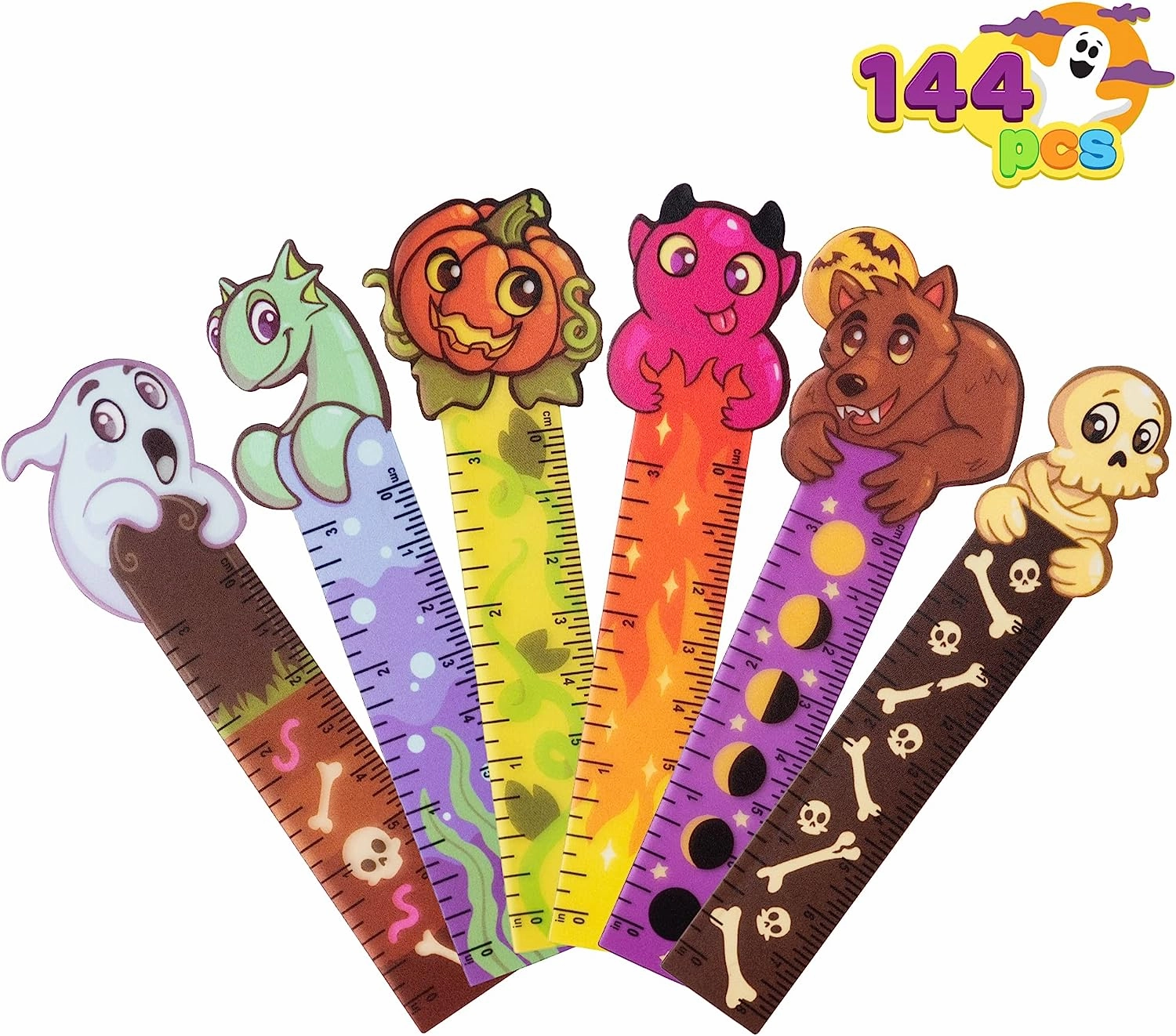 Haunted Treats Creepy Decorations Halloween Bookmark Rulers 144 Pcs