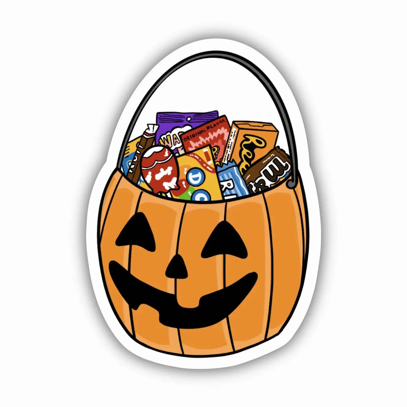 Halloween Bucket with Candy Sticker Eerie Props Whimsical Crafts