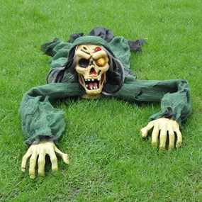 Halloween Climbing Zombie Groundbreaker (Green) Wicked Decor Frightening Party