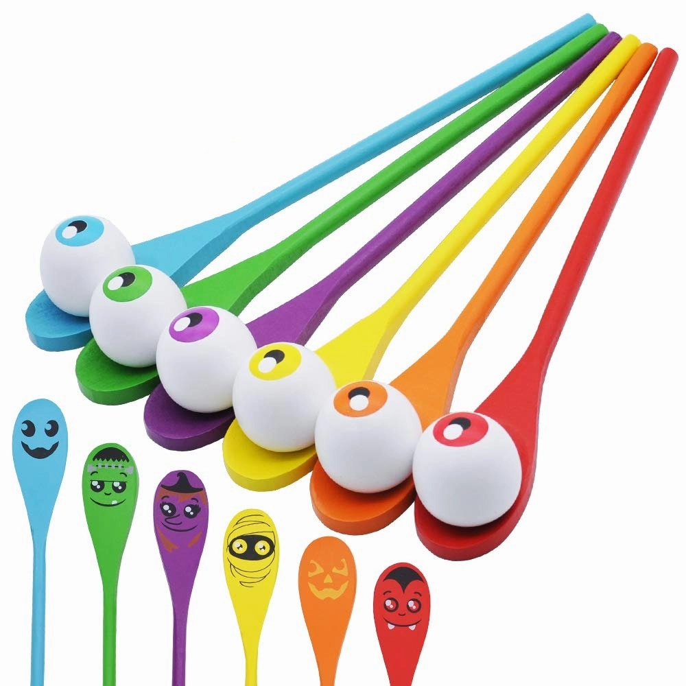 Scary Accents Ghostly Figures Halloween Egg and Spoon Race Game Set