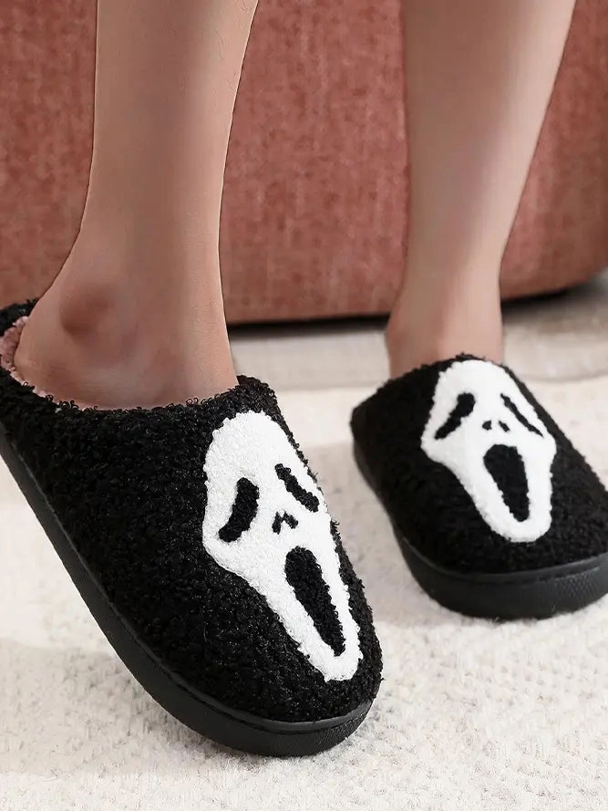 Mystical Masks Halloween Ghost Fleece Slipper