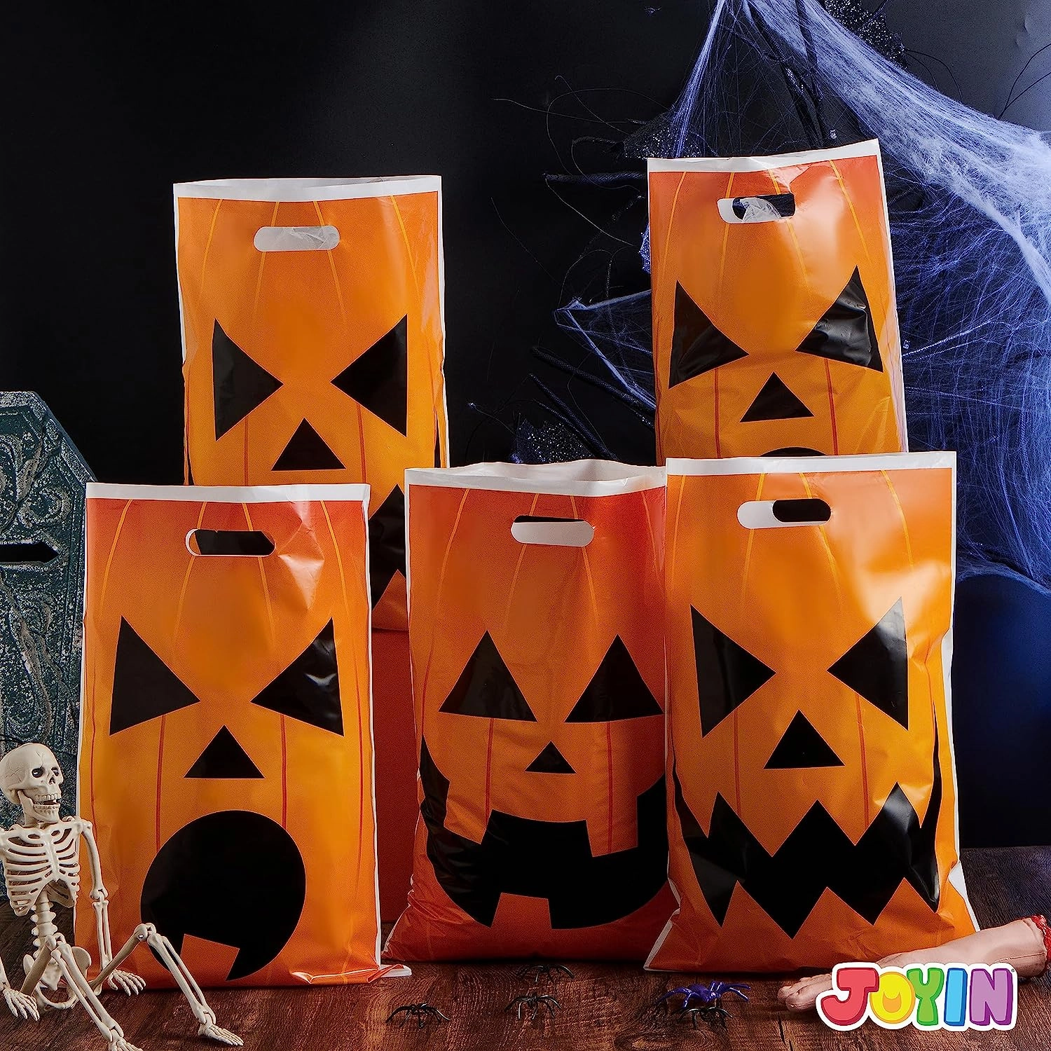 Halloween Jack O Lantern Trick Or Treat Bags, 72-pack Scary Figures Mysterious Designs