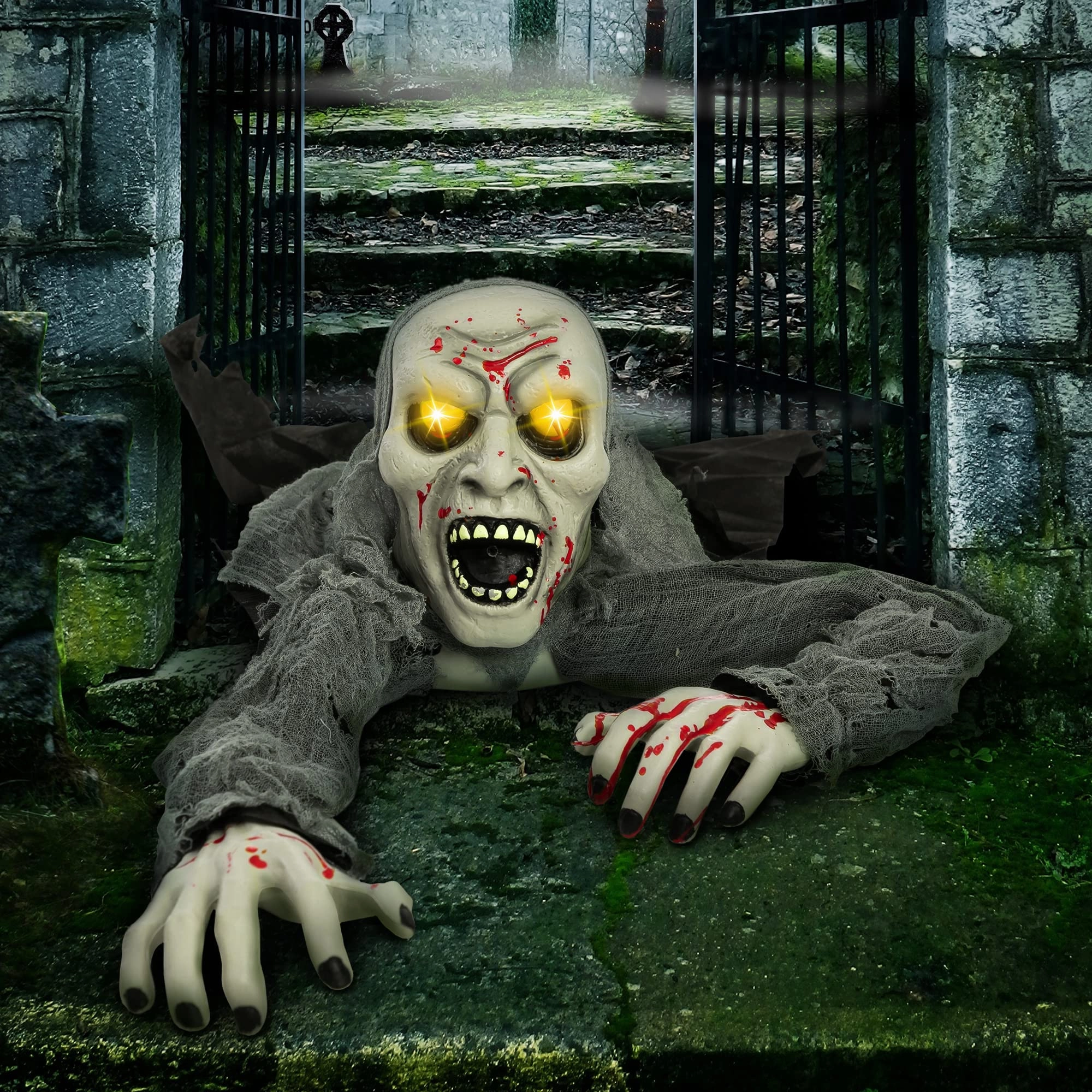 Creepy Crafts Halloween Light-up Zombie Groundbreaker Animated