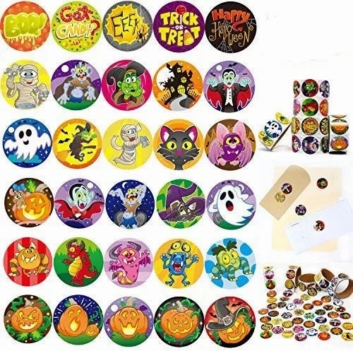 Halloween Roll Stickers, 600 Pcs Fantastic Decor Scary Party