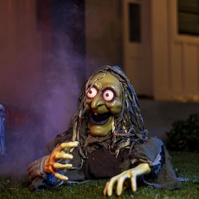 Halloween Witch Ground breaker Decoration Mysterious Decor Whimsical Lights