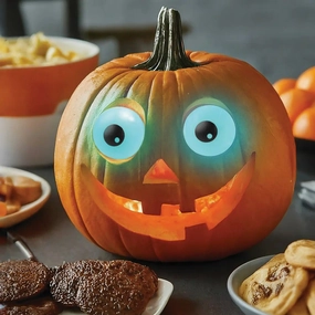 Halloween Witching Hour Light-Up Pumpkin Eyeballs Ghostly Decor Frightening Crafts