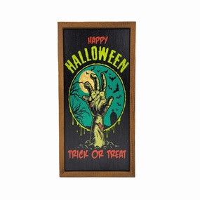 Happy Halloween Trick or Treat Halloween Sign - Fall Decor Monster Displays