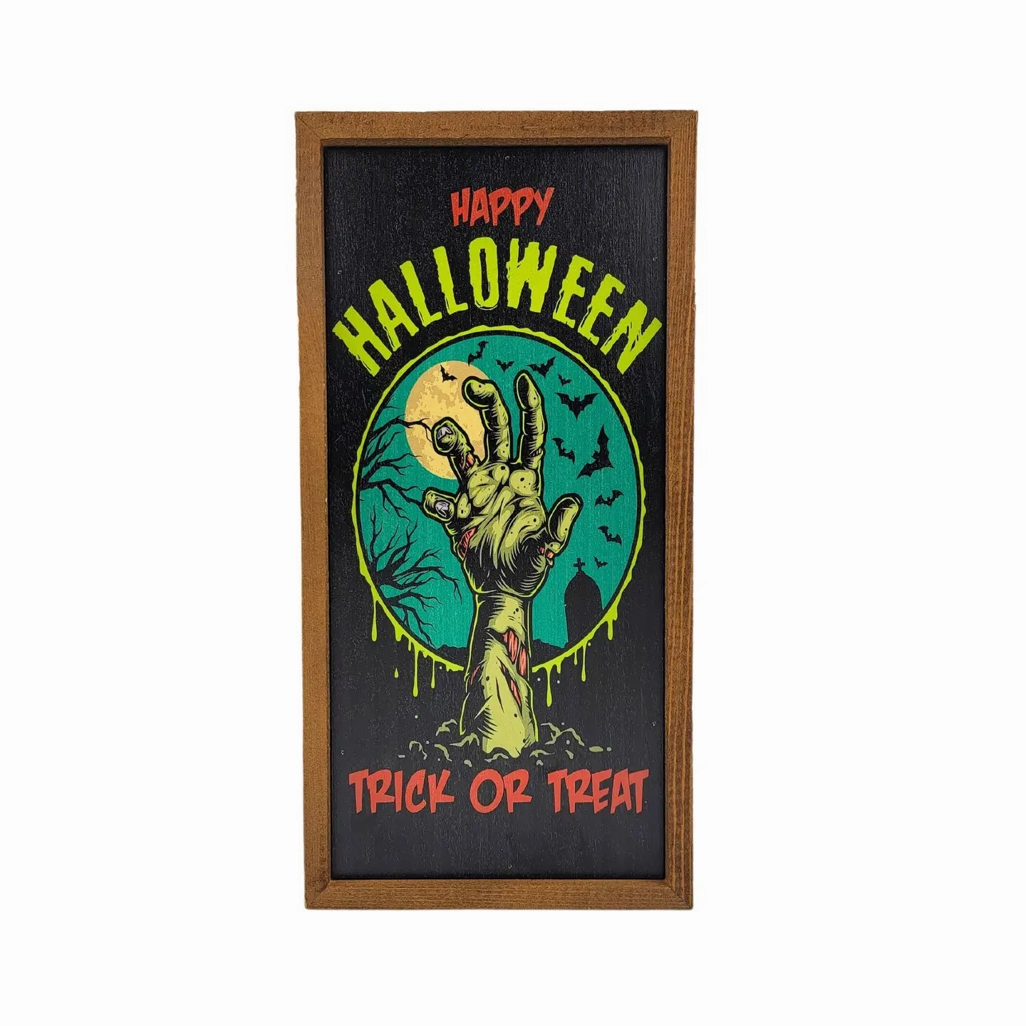 Happy Halloween Trick or Treat Halloween Sign - Fall Decor Monster Displays