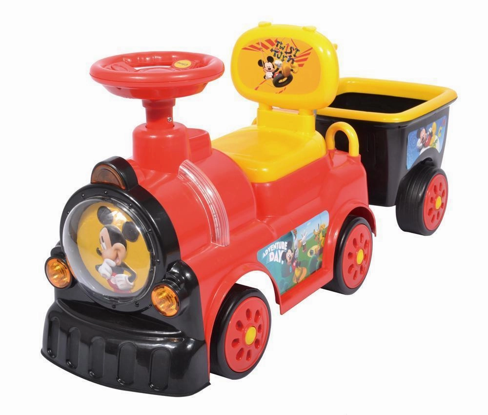 Little Performer RICCO? WJ018 Push Along Manual Ride On Toy Train with Trailer and Under Seat Compartment Storage