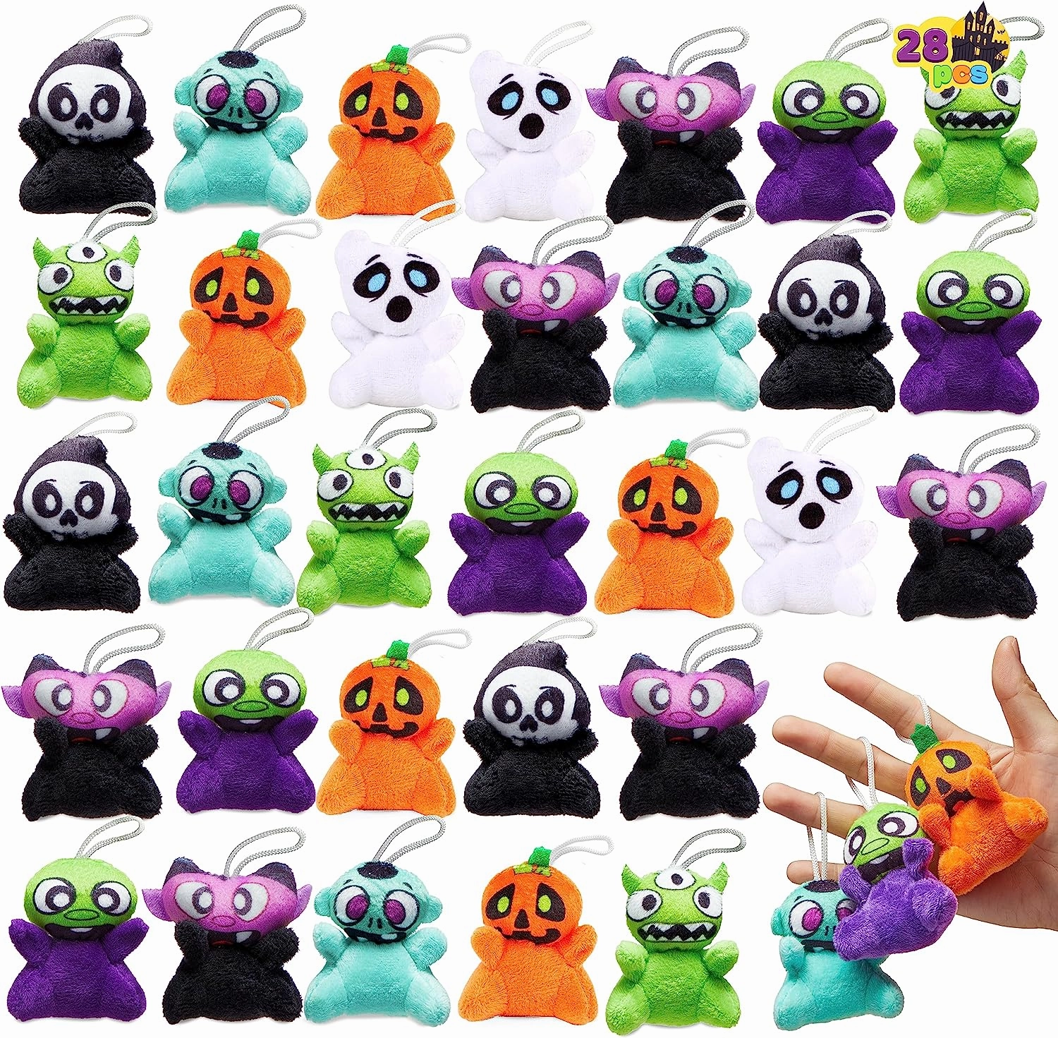 Enchanting Lights Creepy Designs Mini Plush Toy, 28 Pcs