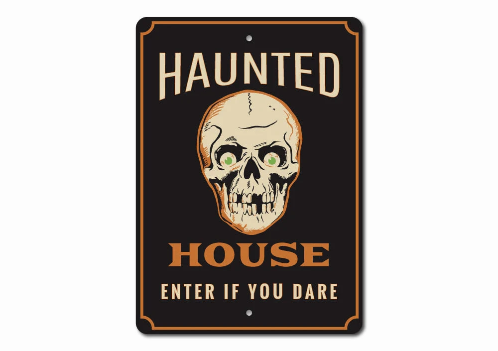 Wicked Accessories Haunted House, Enter If You Dare Aluminum Sign
