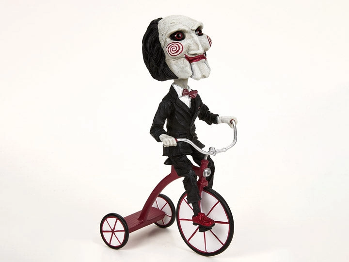 Saw Puppet on Tricycle Head Knocker Scary Accents Ghoulish Accessories