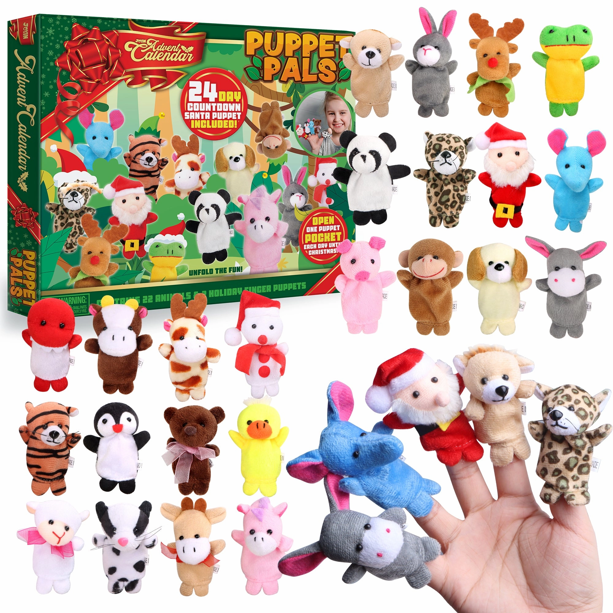Finger Puppets Advent Calendar, 24 Pcs Whimsical Props Scary Crafts