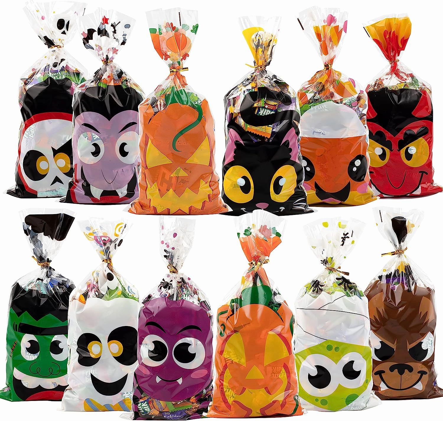 Scary Props Fantastic Figures Halloween Cellophane Bags with Twist Tie