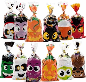 Halloween Cellophane Bags with Twist Tie Charming Masks Fantastic Ornaments