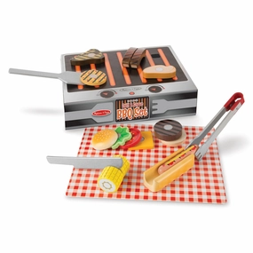 Melissa & Doug Grill and Serve BBQ Set with Wooden Play Food Daily Grind Linguistic Creation