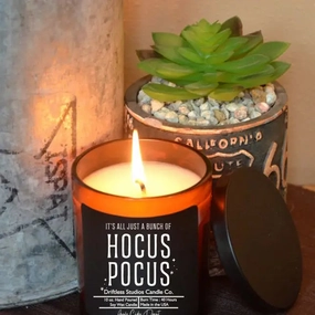 Hocus Pocus Halloween Candle - Cinnamon Roll Scent Soy Wax Candles Playful Decorations Playful Decor