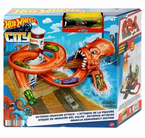 Junior Grade Different Angle Hot Wheels City Creatures Octopus Invasion Attack Playset