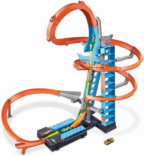 One Hundred Percent Mastery Achievement Hot Wheels GWT39 Sky Crash Tower Track Set 83cm Tall
