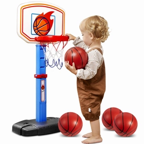 Toddler Basketball Arcade Game Set, Adjustable Basketball Goal with 4 Balls for Kids Flexibility Increase