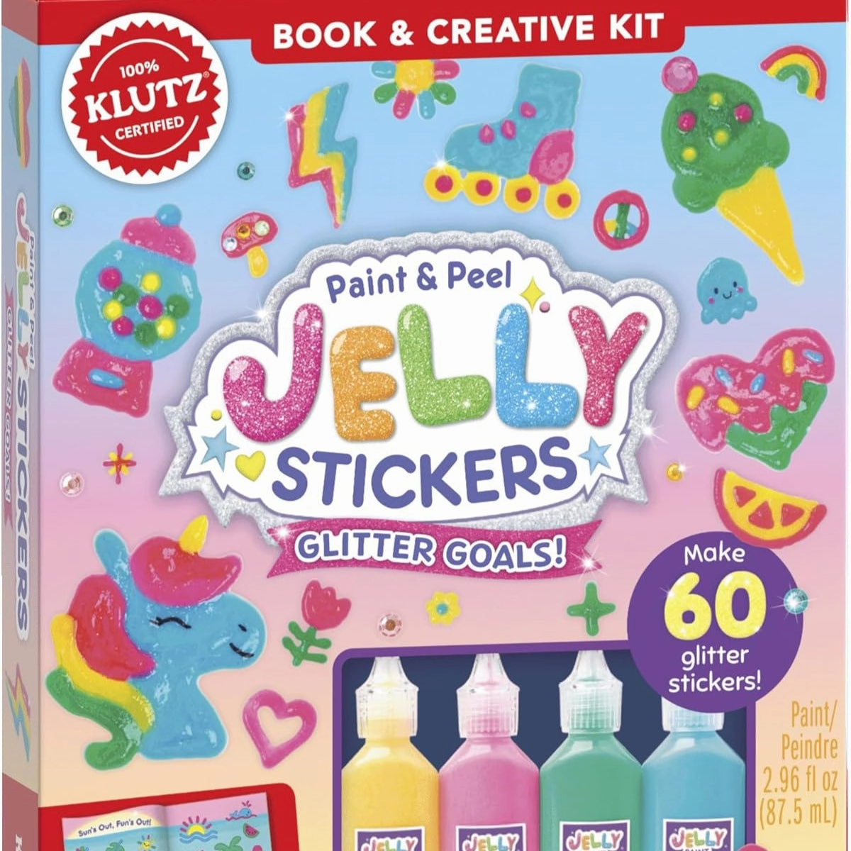 Paint & Peel Jelly Stickers: Glitter Goals! Hope Inspire