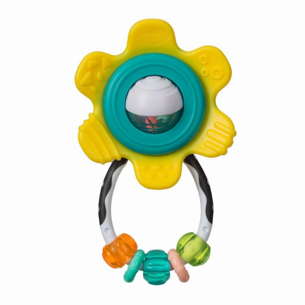 Base Game Infantino Spin & Teethe Gummy Flower Rattle