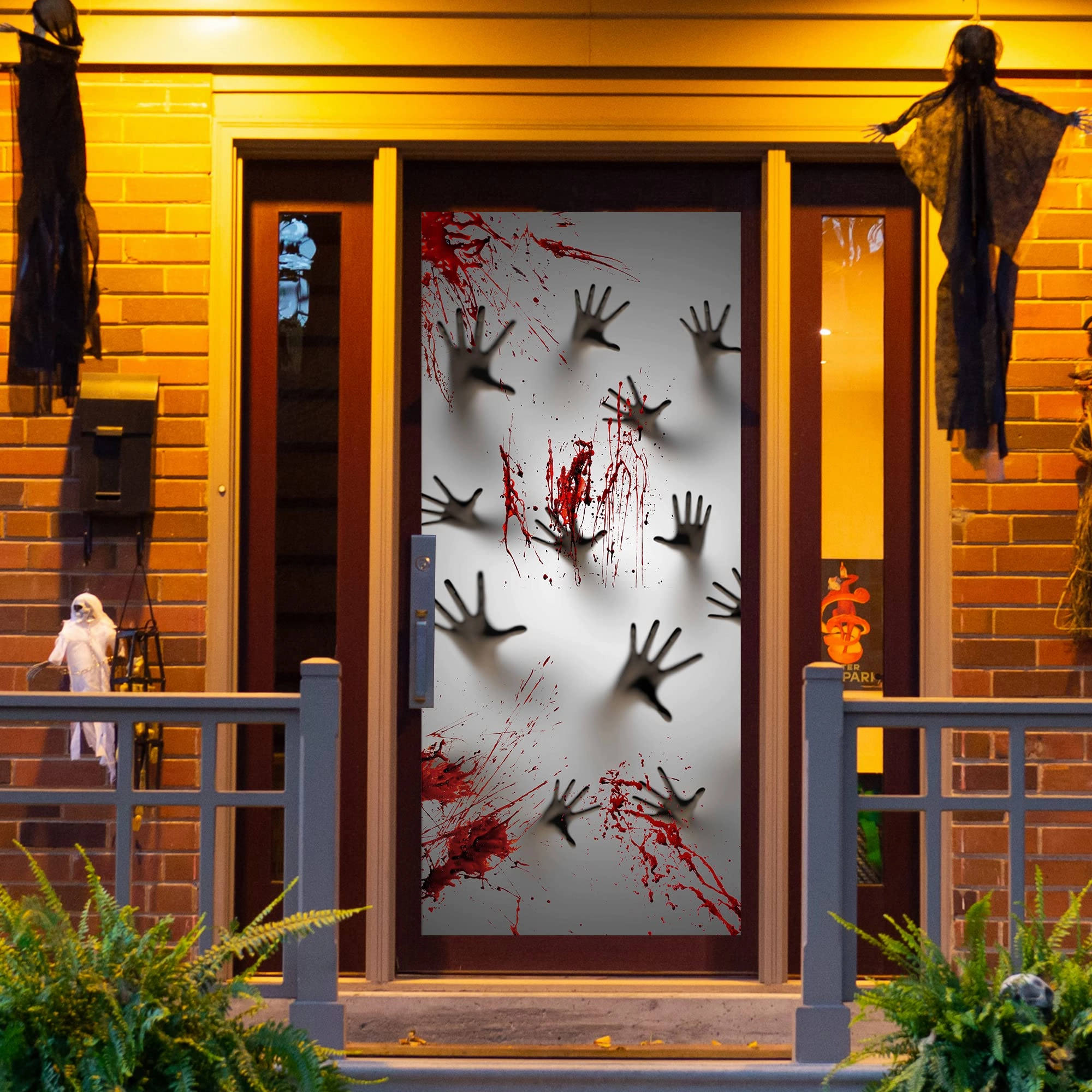 Infected Outbreak Door Cover Haunted Crafts Creepy Figures Ghostly Displays