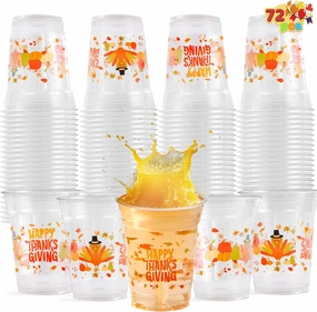 72 Pcs Thanksgiving Disposable Plastic Cups Domino Set Calming Effect