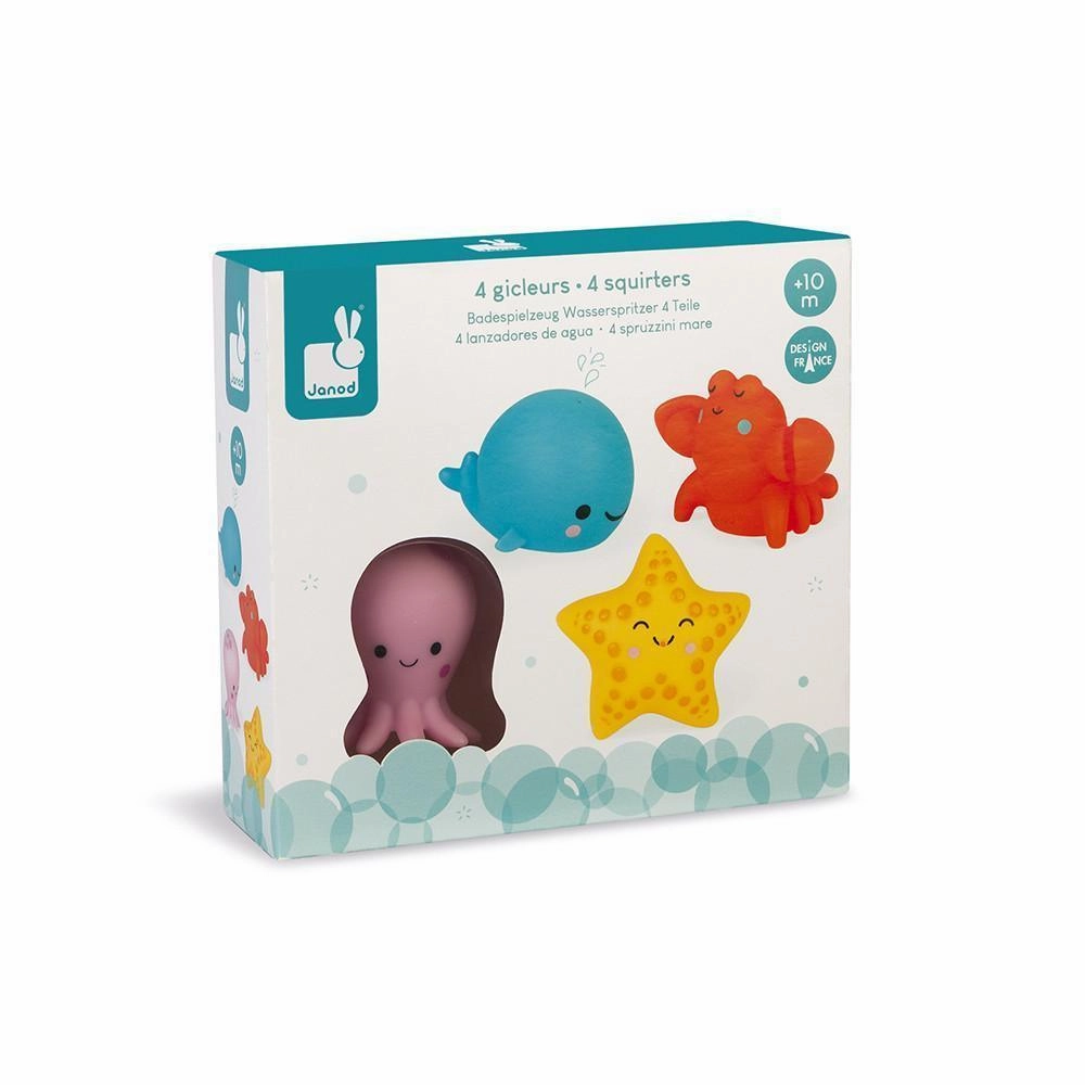 Janod Sea Creatures Squirters 4 Pack Hair Animation Enchanting Table